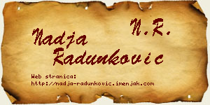 Nadja Radunković vizit kartica